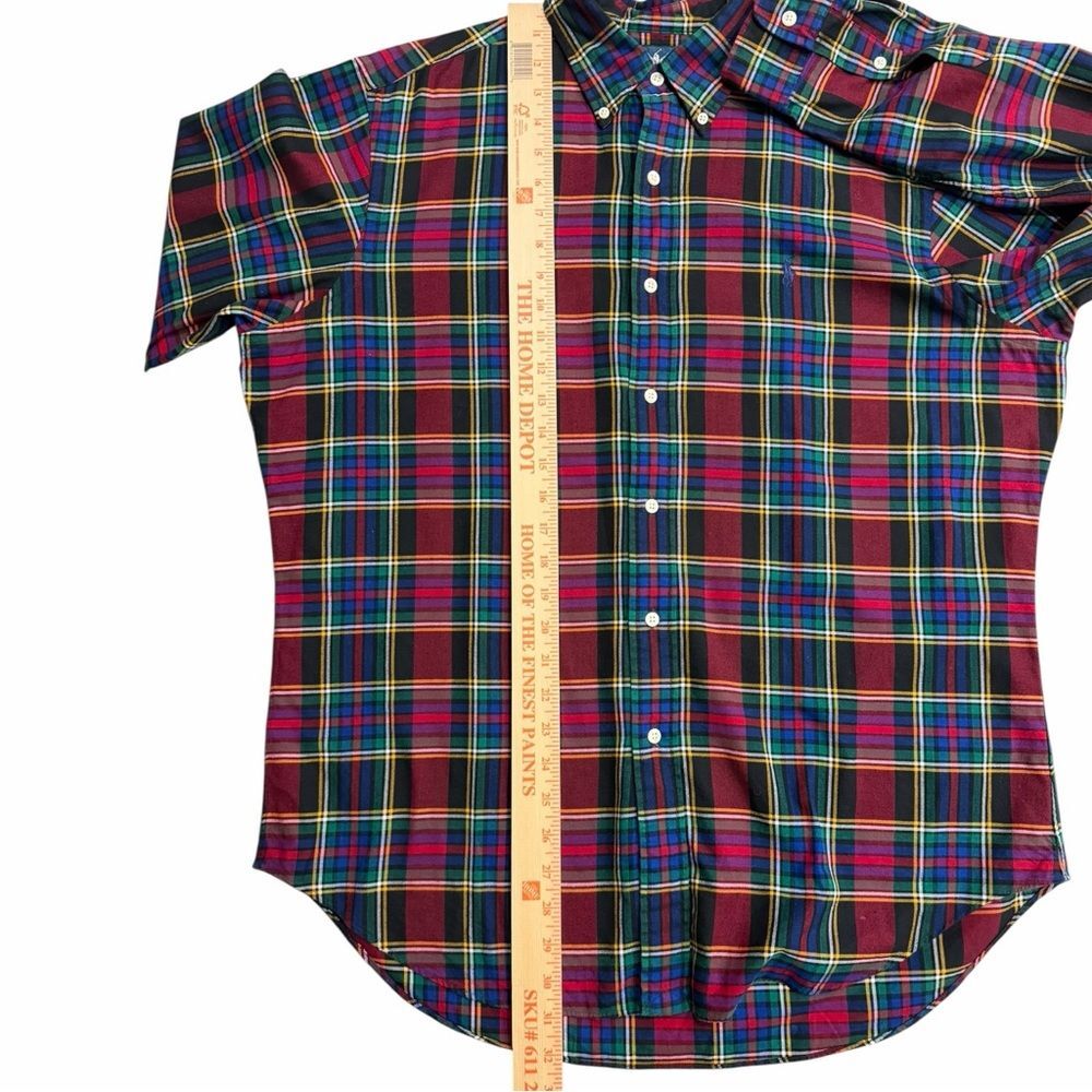 Ralph Lauren Plaid Flannel Button Down Shirt Multicolor Tartan Classic Fit Large - Picture 7 of 9